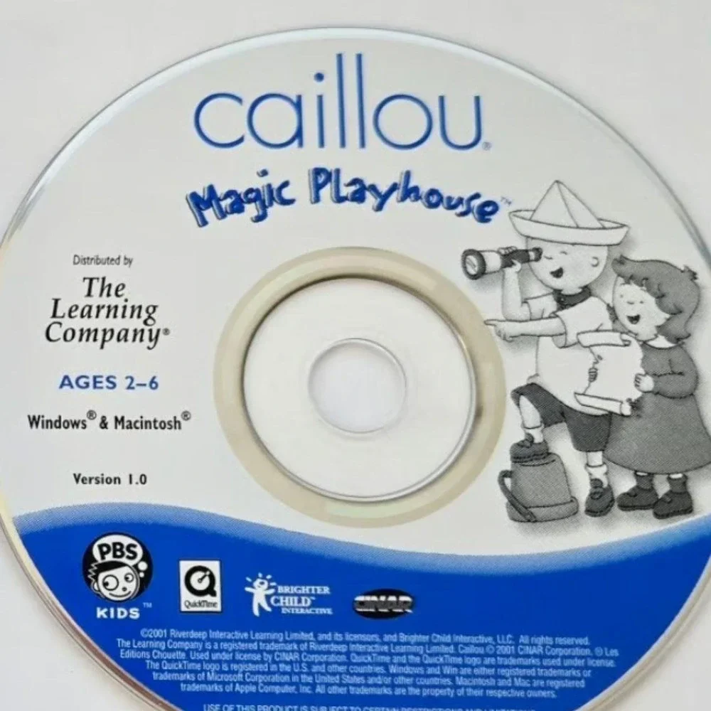 Caillou Magic Playhouse PC Mac CD-ROM Educational Game PBS Kids Ages 2-6